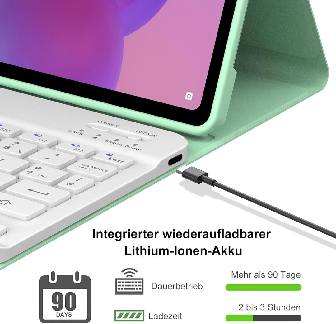 Hülle Tastatur für Lenovo Idea Tab 11 Zoll 2025/Lenovo Tab M11 11 Zoll 2024 | Mit Magnetisch Abnehmb
