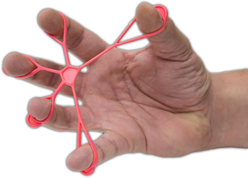 AFH Finger Expander | Hand Exerciser | 3er Pack | sehr leicht (beige), leicht (gelb) und mittel (rot