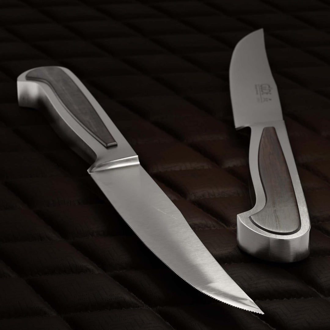 GÜDE Solingen - Porterhousesteakmesser Gezahnt geschmiedet, 12 cm, Grenadill, DELTA, Handmade German