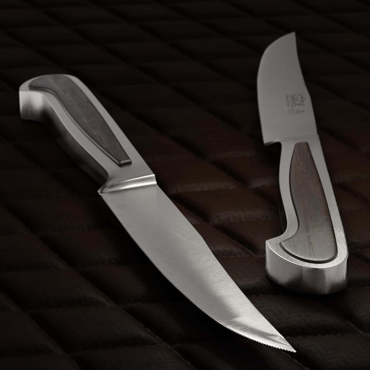 GÜDE Solingen - Porterhousesteakmesser Gezahnt geschmiedet, 12 cm, Grenadill, DELTA, Handmade German