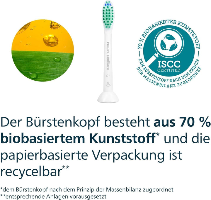Philips Sonicare C1 ProResults-Bürstenköpfe für elektrische Schallzahnbürsten, 10 Stück (Modell HX60