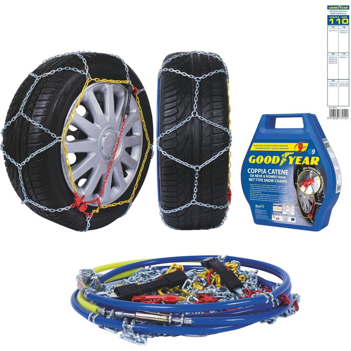 Goodyear 77912: "G9" Schneeketten, 9 mm, Grösse 110, Zertifizierung TUV und ÖNORM, 110