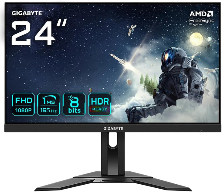 GIGABYTE G24F 2 24" FHD Gaming Monitor - 1920 x 1080, 165Hz, 1ms, 300 cd/m², FreeSync Premium, Displ