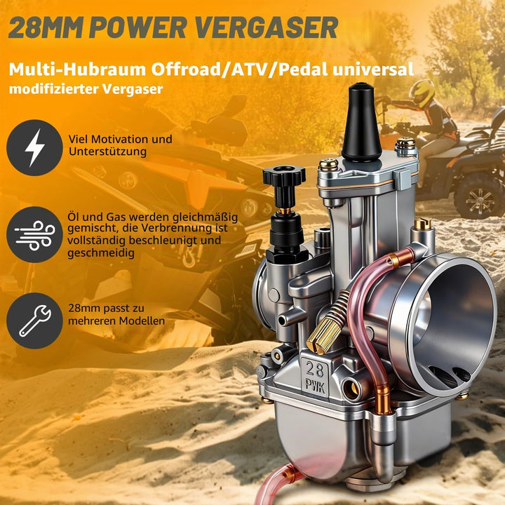 JFG RACING 28 mm Vergaser, PWK 28 Power Jet Vergaser für ATV Quads Quad Pit Dirt Bike Scooter KOSO 2