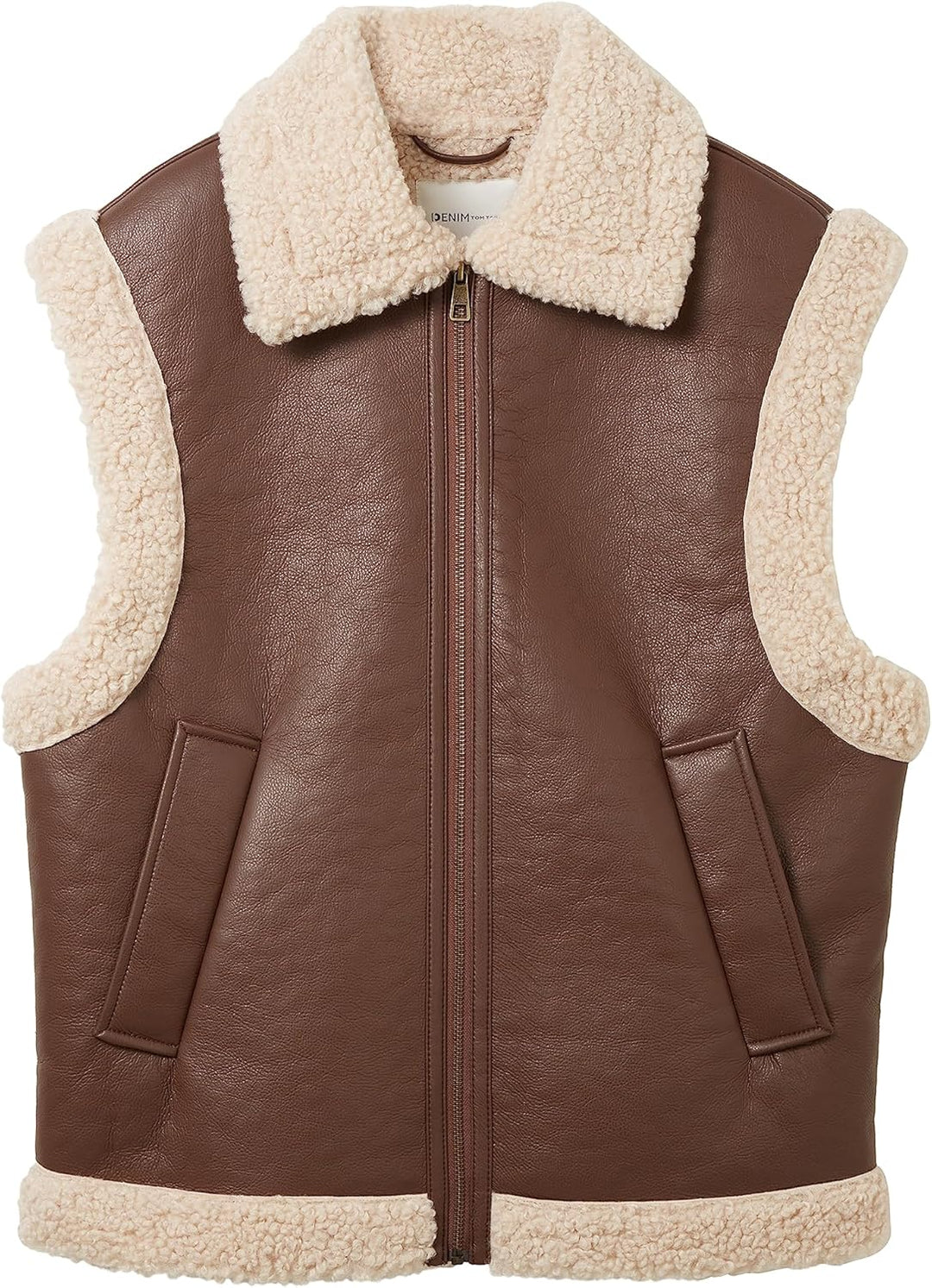 TOM TAILOR Denim Damen 1038688 Sherling Weste (1er Pack) L 19714 - Roasted Coffee Brown, L 19714 - R