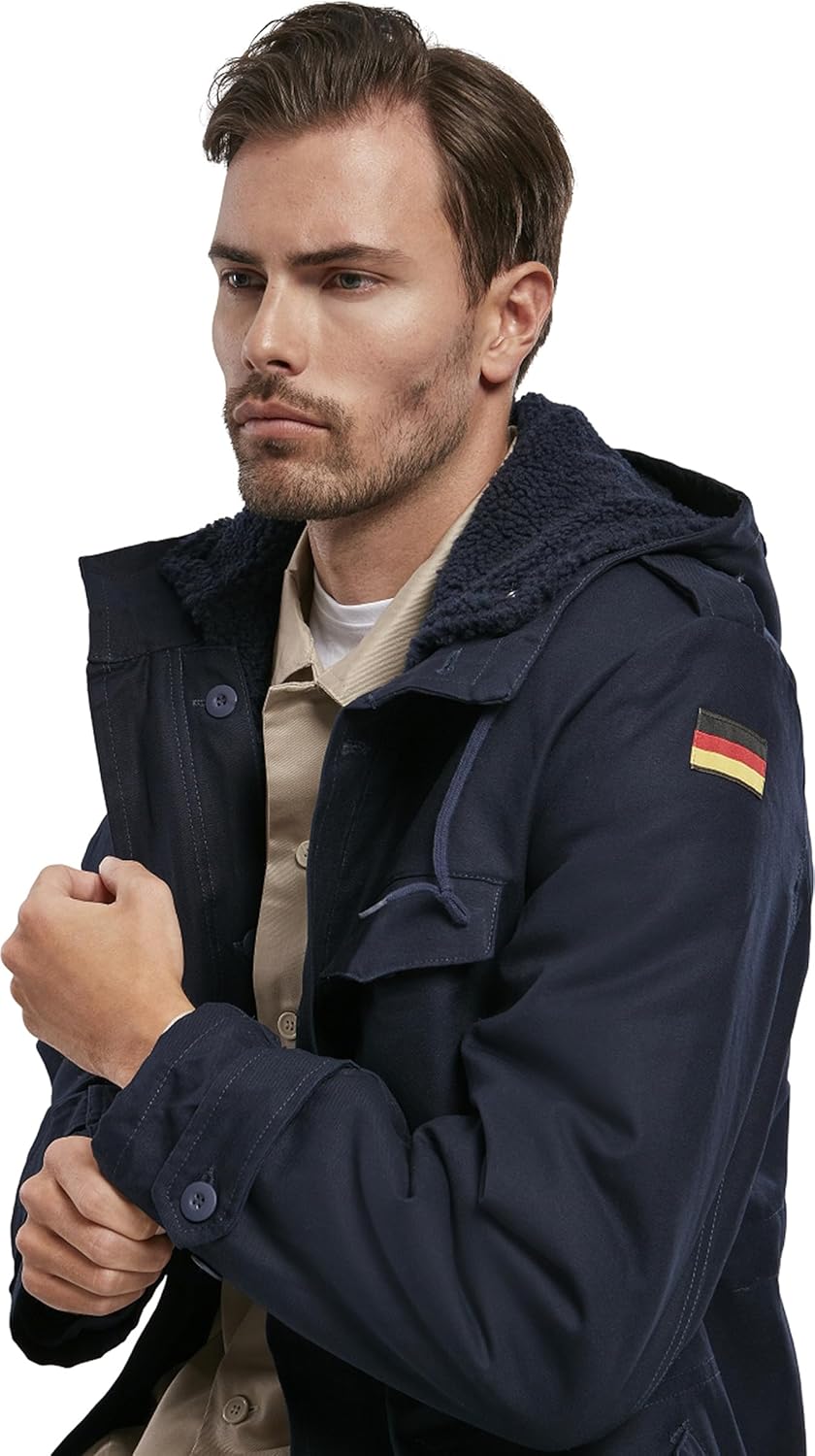 Brandit BUNDESWEHR PARKA MIT FUTTER & FLAGGEN BW FELDPARKA BORDPARKA JACKE WINTERJACKE, Navy Blau