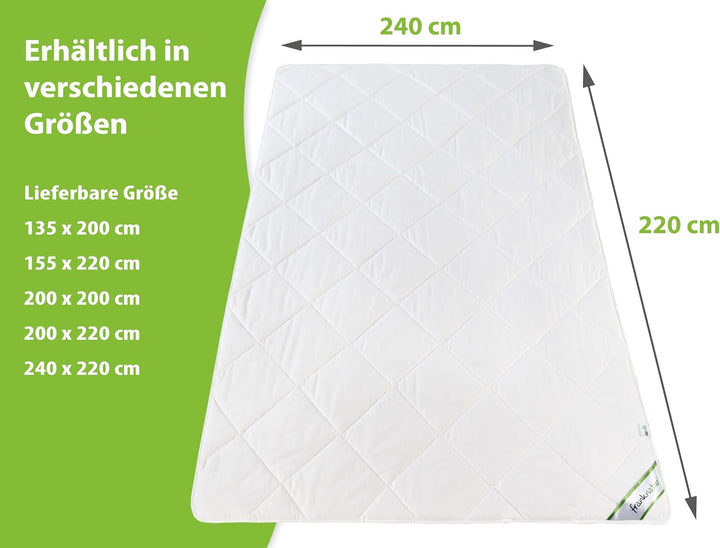 franknatur Sommerdecke 240x220 - Füllung 80% Baumwolle und 20% Tencel Lyocell Bettdecke Sommer wasch