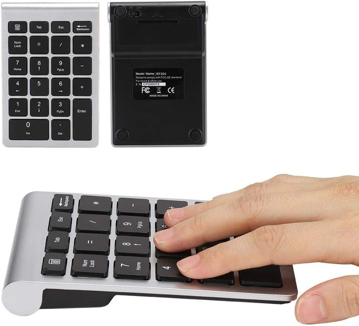 Bewinner RF304 Ziffernblock mit 22 Tasten, Kabellose USB-Plug-and-Play-Minitastatur mit Empfänger, E