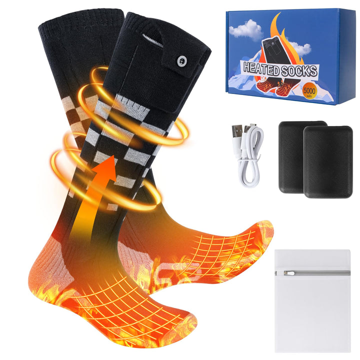 Beheizbare Socken Akku Wiederaufladbare elektrische Beheizte Socken für Damen und HerrenTemperature