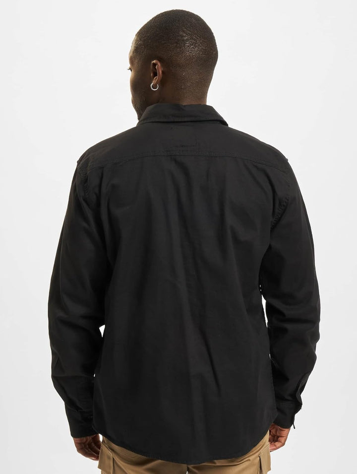 Brandit Flanellshirt Männer Flanellhemd schwarz Basics L Schwarz, L Schwarz