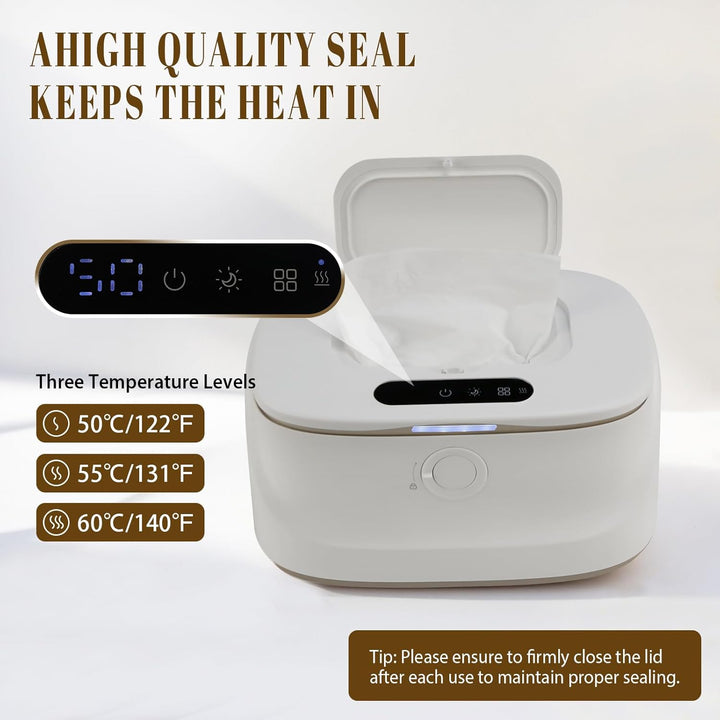 Baby-Feuchttuchwärmer, 3 Temperatur- und 3 warmen Nachtlichtern, schnelles Aufheizen, USB-Aufladung,