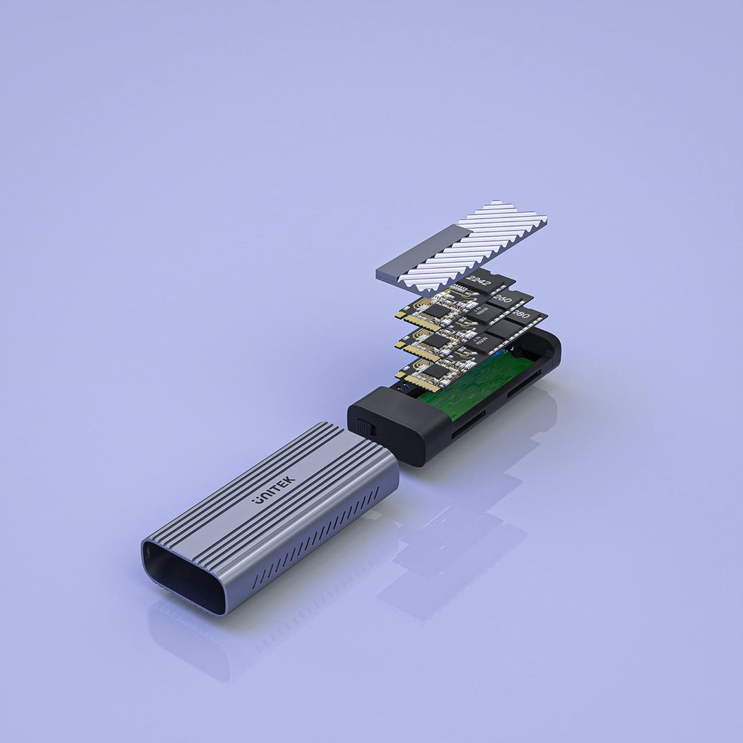UNITEK M.2 PCIE NVME/SATA 10GBPS Drive Enclosure Schnittstelle: M.2 SATA, NVMe, PCI-E, 1 x USB-C Por