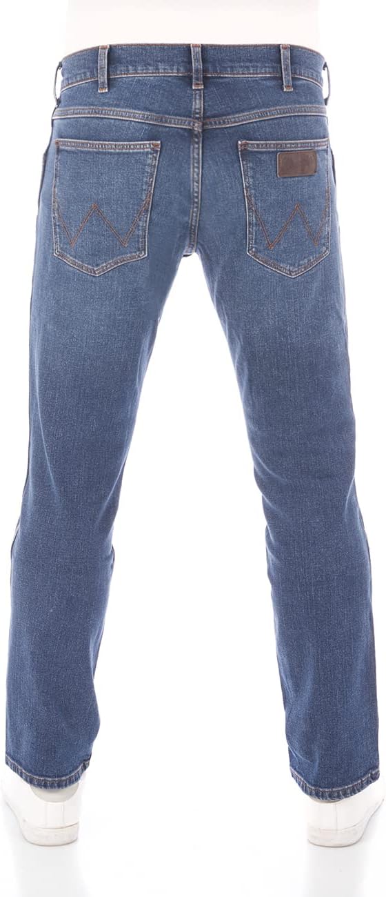 Wrangler Jeans Herren Stretch Regular Straight Fit Greensboro Jeanshose Denim Blau Schwarz 30 31 32