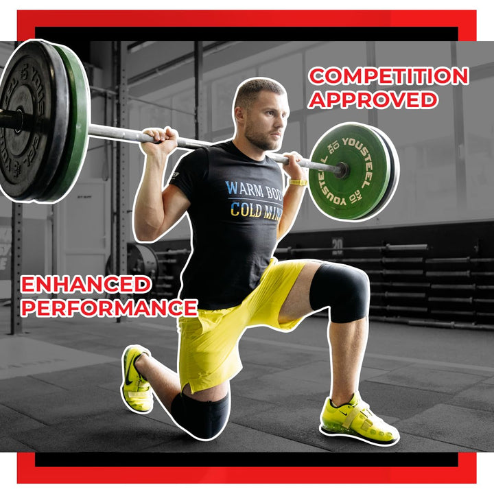 WARM BODY COLD MIND Premium 7mm Neopren Knee Sleeves mit Anti-Rutsch Silikon Streifen - Kompressions