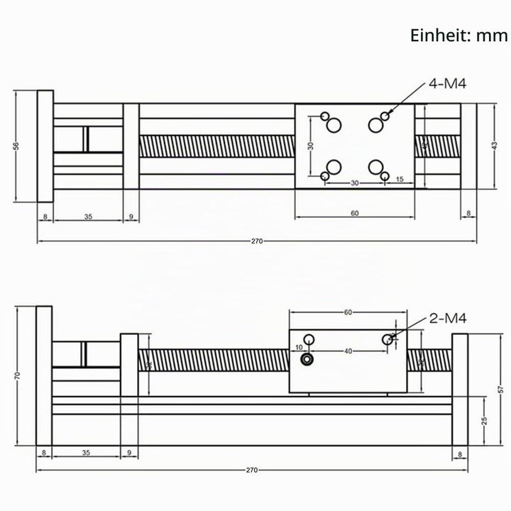 Zeberoxyz 150mm effektive Länge Linear Schienenführung Kugelumlaufspindel SFU1605 mit quadratischen