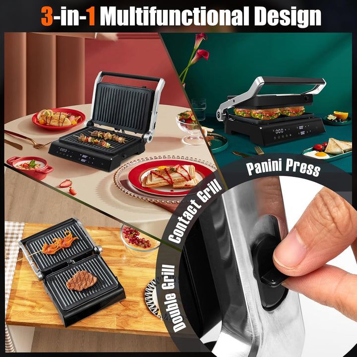 SOARS Sandwichmaker 3-in-1, 1800 – 2000 W, elektrische Panini-Maschine mit 5 Kochmodi, 200 – 230 °C,