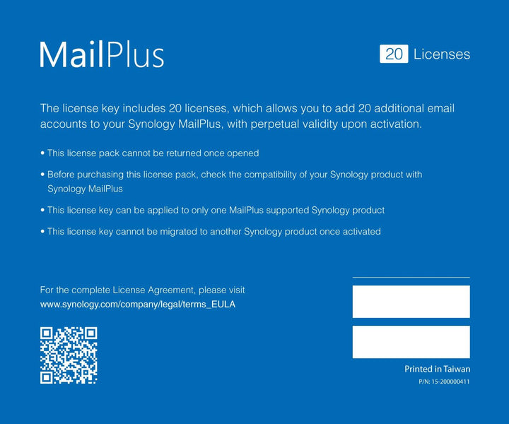 Synology MailPlus 20 Licenses NAS Server