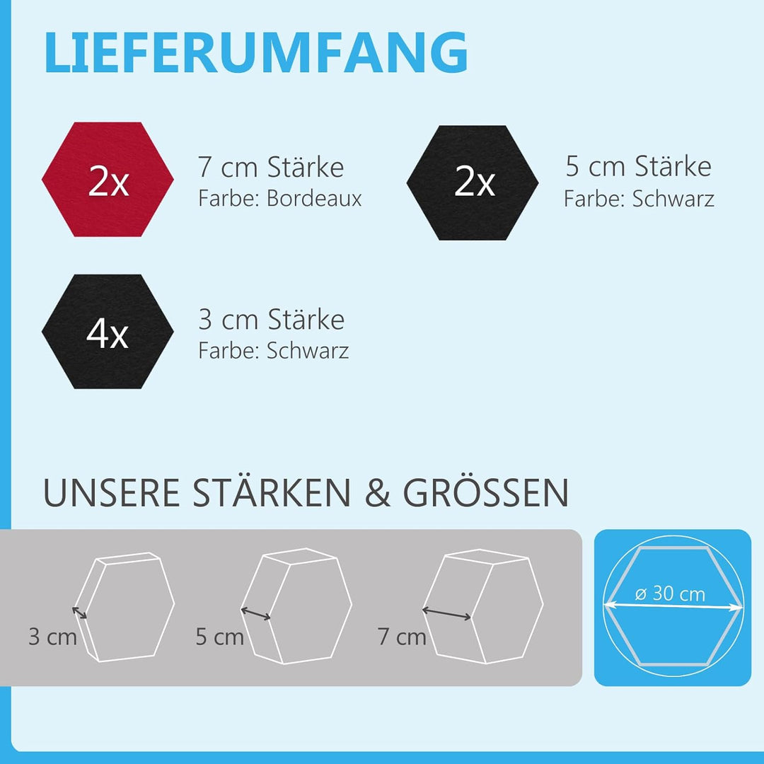 platino24 Schallabsorber COLORE aus Basotec G+ I Akustikpaneele mit Akustikfilz I 3D Wand-Paneele mi