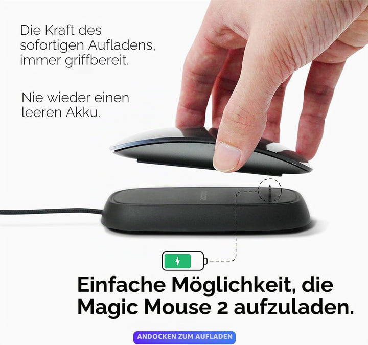 Ascrono - Ladestation Kompatibel mit Apple Magic Mouse 2 - Dunkelgrau - Perfect Zubehör | Verwendbar