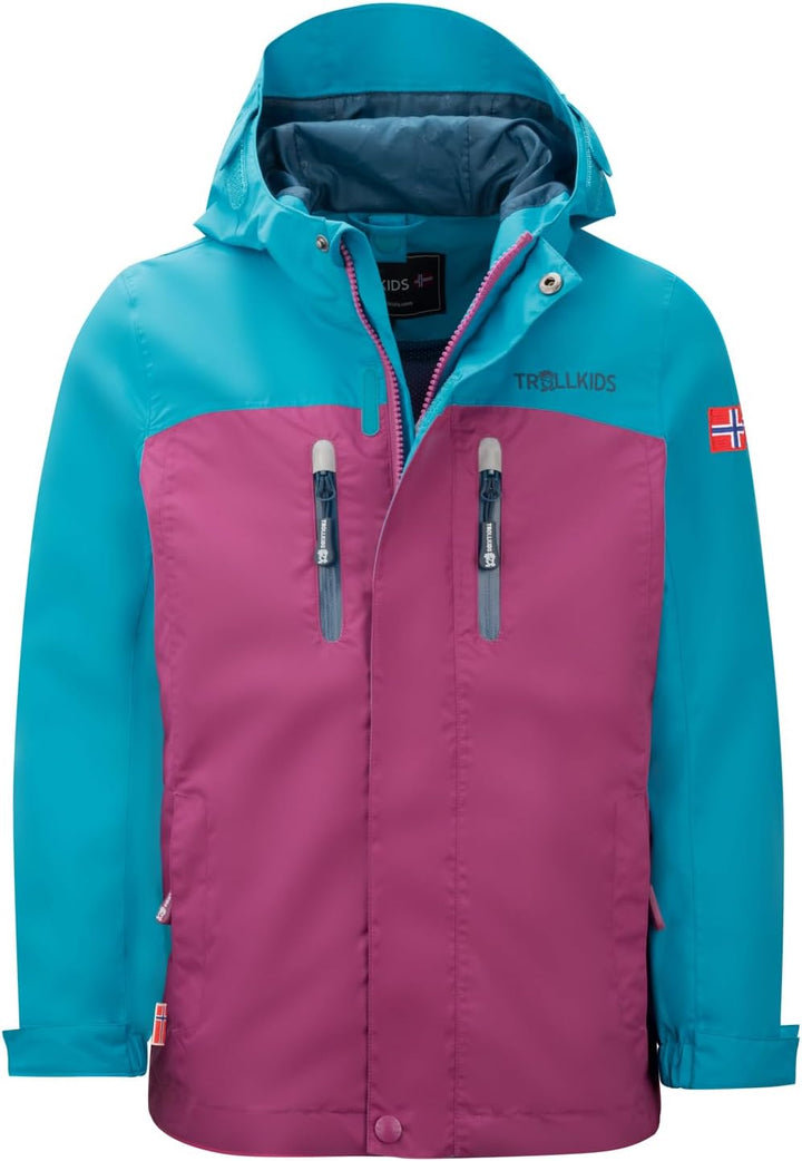Trollkids Girls Bryggen 3in1 Jacket 104 Bright Berry, 104 Bright Berry
