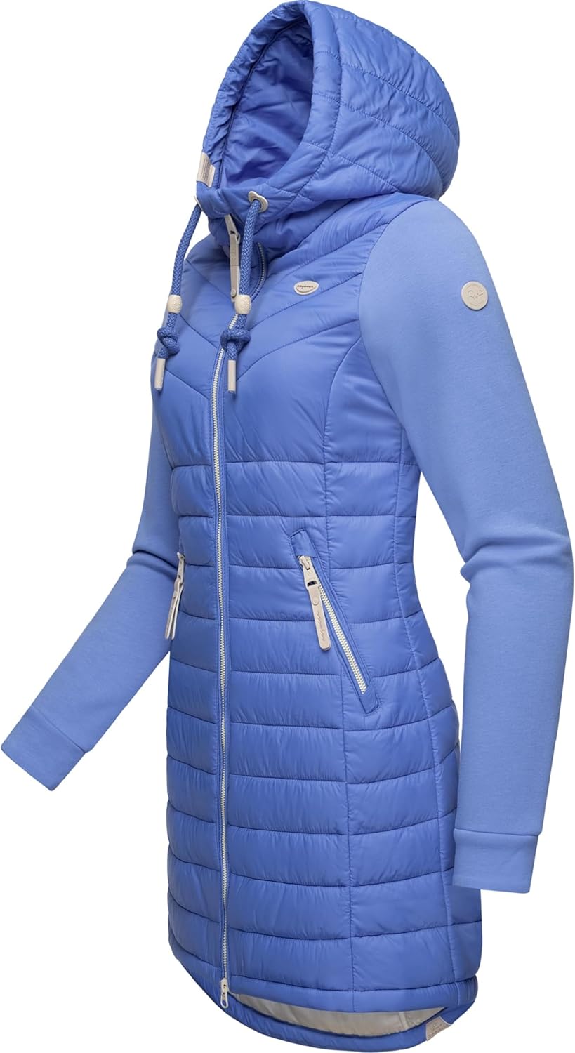 Ragwear Damen Übergangsjacke leichte Jacke lang mit Kapuze Lucinda Long II Intl XS-6XL S Blue24, S B