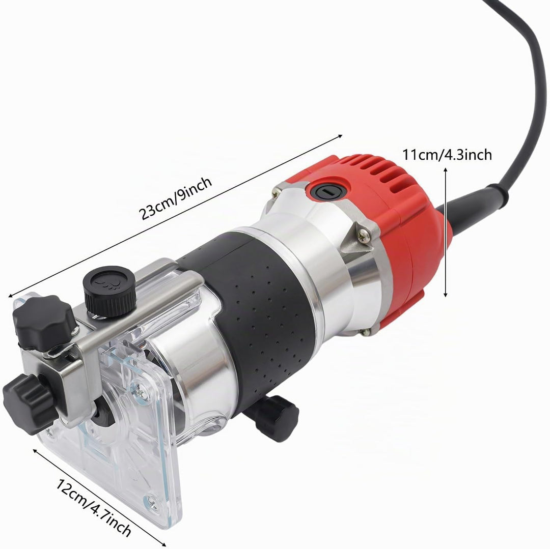 Holzfräse Oberfräse, 800W Elektrischer Oberfräse 1/4" Kantenfräse Einhandfräse Profi Holzfräse Handf