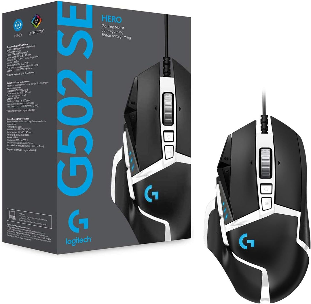Logitech G502 HERO Gaming-Maus Special Edition mit HERO 25K DPI Sensor, RGB-Beleuchtung, Gewichtstun
