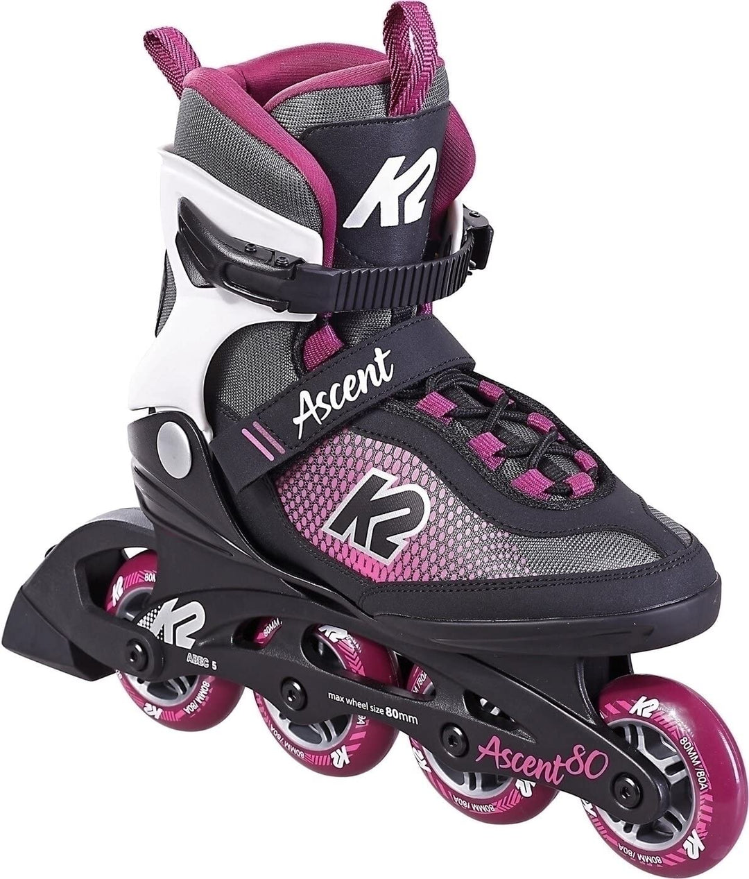 K2 Ascent 80 W Inline Skate Purple/pink/Black/White EU: 39.5 (UK: 6 / US: 8.5) black - grey - purple