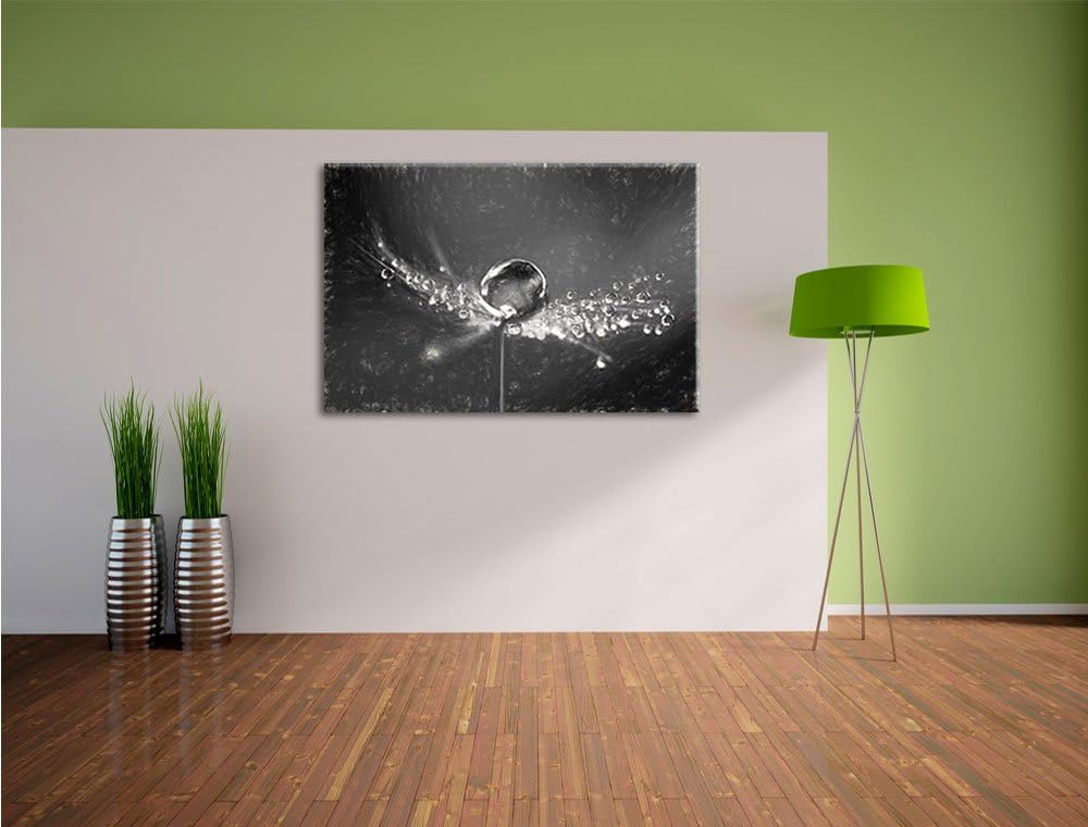 Pixxprint Wassertropfen auf Einer Pusteblume als Leinwandbild/Grösse: 100x70 / Wandbild/Kunstdruck/f