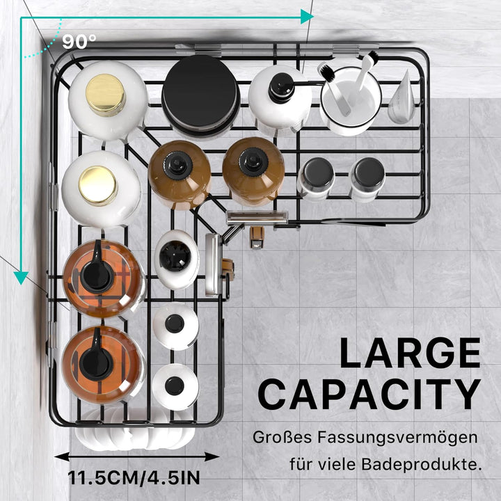 Kegii Duschablage Ecke - Duschablage ohne Bohren, Duschregal Shampoo Halterung Für Dusche Duschkorb