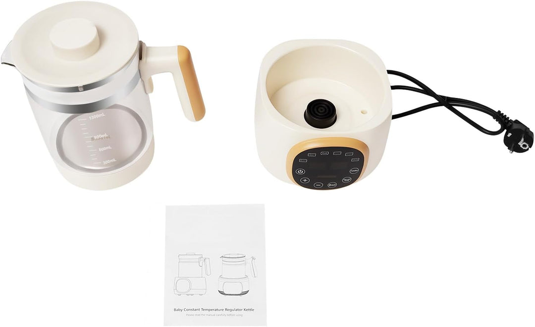 1,3L Flaschenzubereiter für Baby-Flaschenwärmer, Glas Wasserkocher 72 Stunden Thermostat Flaschenvor