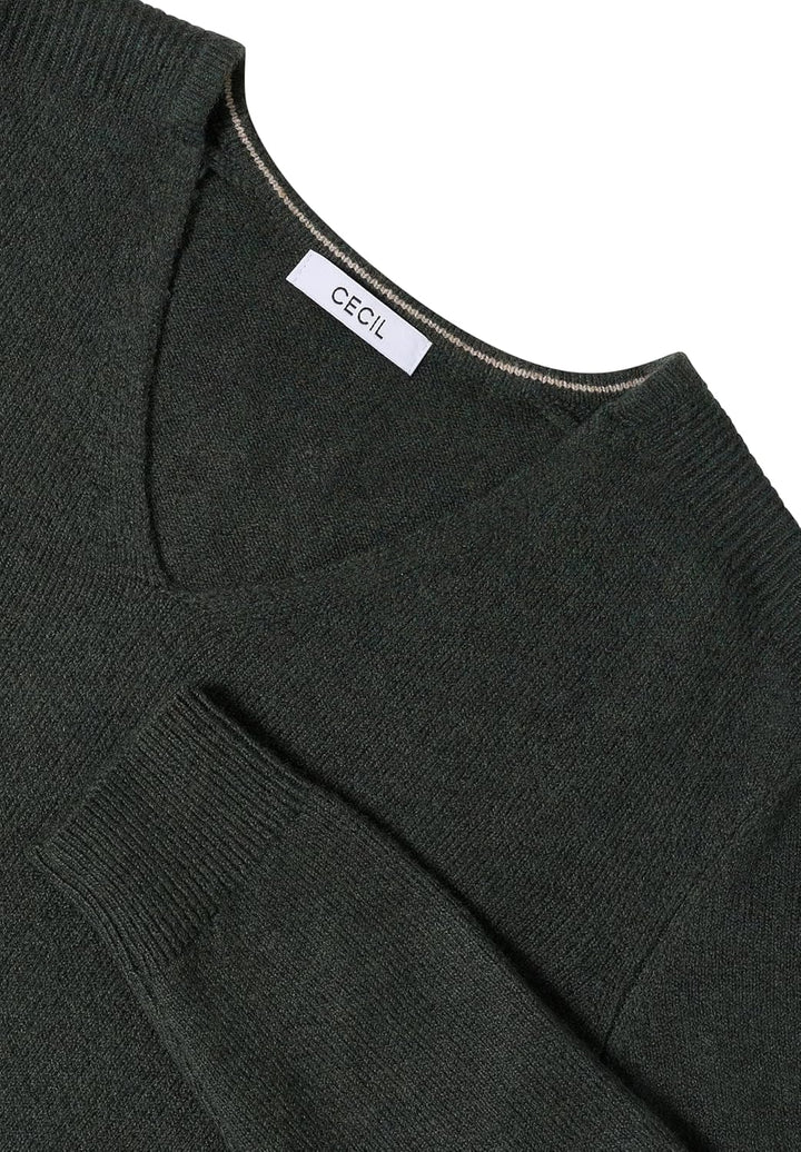 Cecil Damen Strickpullover M Active Khaki Melange, M Active Khaki Melange