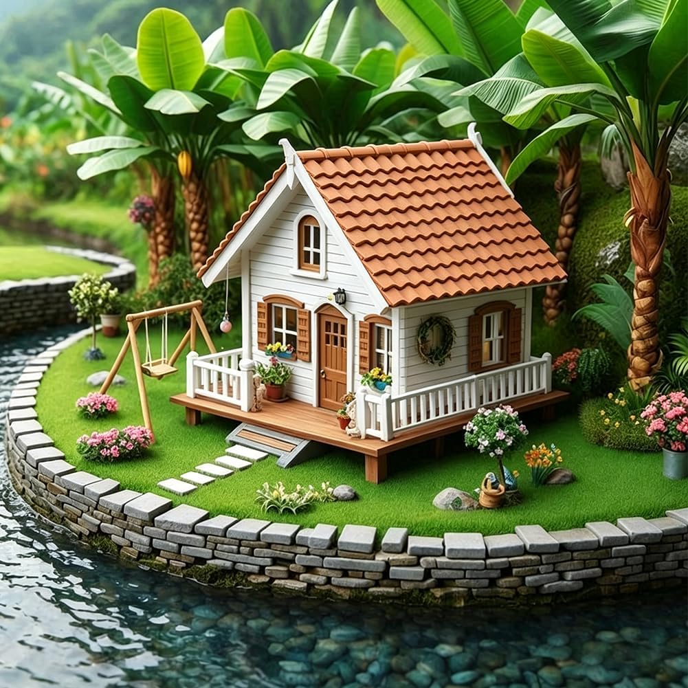 SUPERFINDINGS 200 Stück Mini Dachziegel Puppenhaus Schindeln Rötlich braun Polymer Clay Miniatur Zie