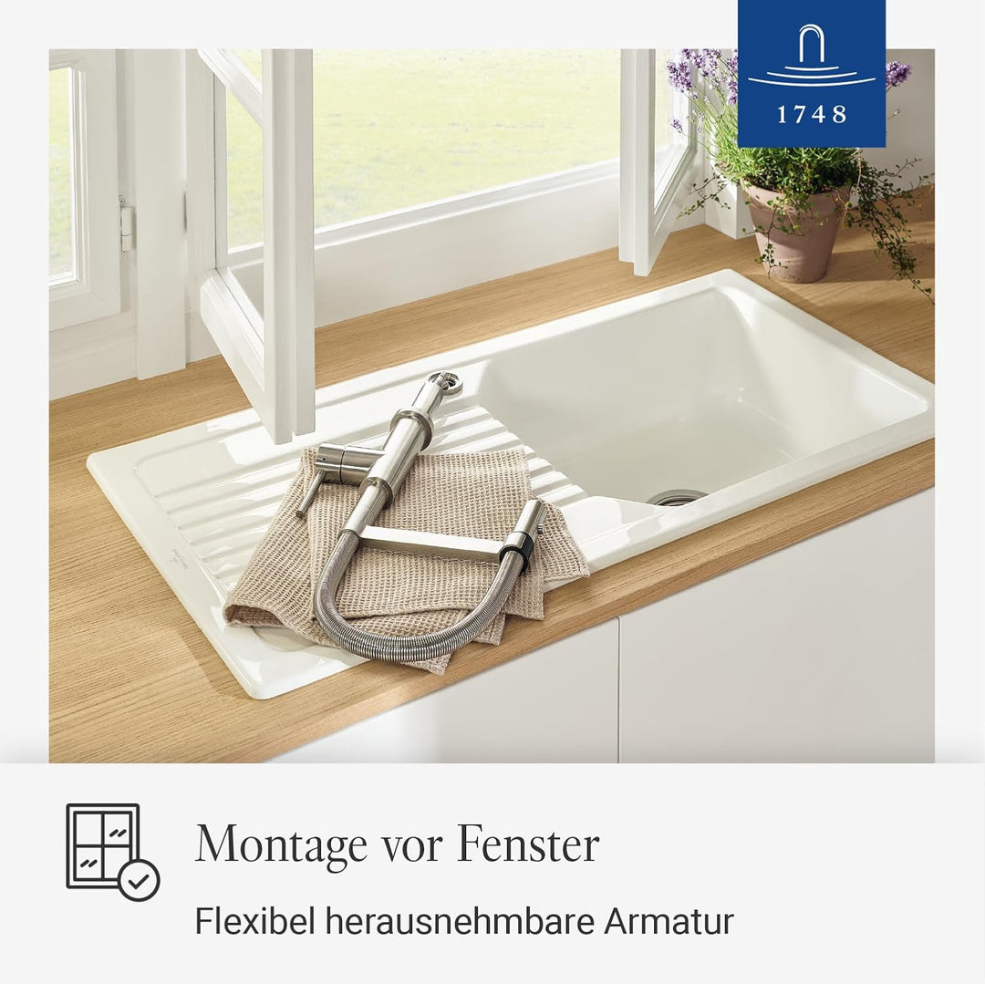 Villeroy & Boch Steel Expert Compact Window Küchenarmatur, Hochdruck, Wasserhahn Küche mit Vorfenste