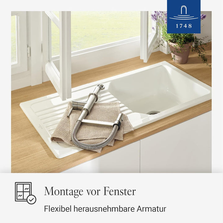 Villeroy & Boch Steel Expert Compact Window Küchenarmatur, Hochdruck, Wasserhahn Küche mit Vorfenste