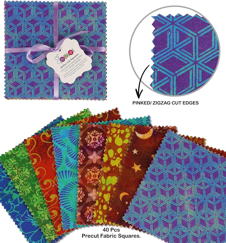 Soimoi Batik Drucken Vorgeschnittenen 5-Zoll-Baumwollgewebe Heimwerker Patchwork Sewing Craft Steppe