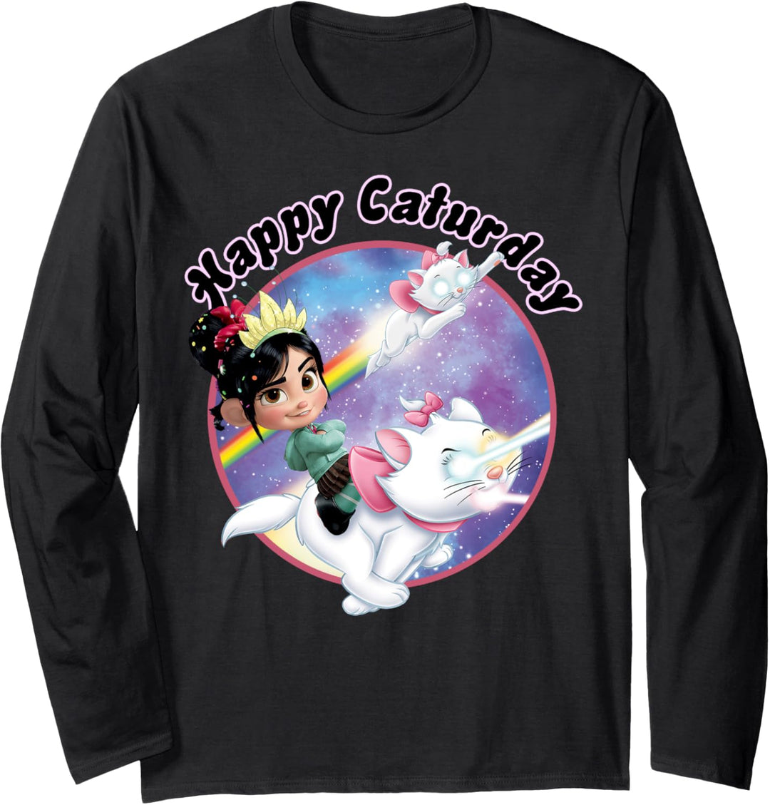 Disney Wreck It Ralph Vanellope Rainbow Galaxy Caturday Langarmshirt