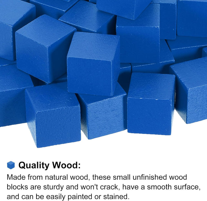 QUARKZMAN 50 Stück Holzblöcke für Bastelarbeiten, 2.5cm Unvollendeter Holzwürfel Kiefernholz Quadrat