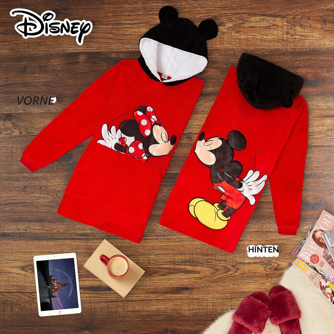 Disney Übergrosse Kapuzenpullover Damen Hoodie Decke Mädchen Teenager Herren Rot, Rot