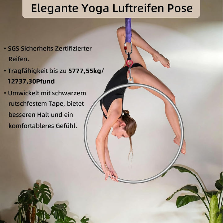 Lyra Hoop Aerial Hoop Set mit Aufhängung Hardware Single Edelstahl Hoop Circus Hoop Great for Dancin
