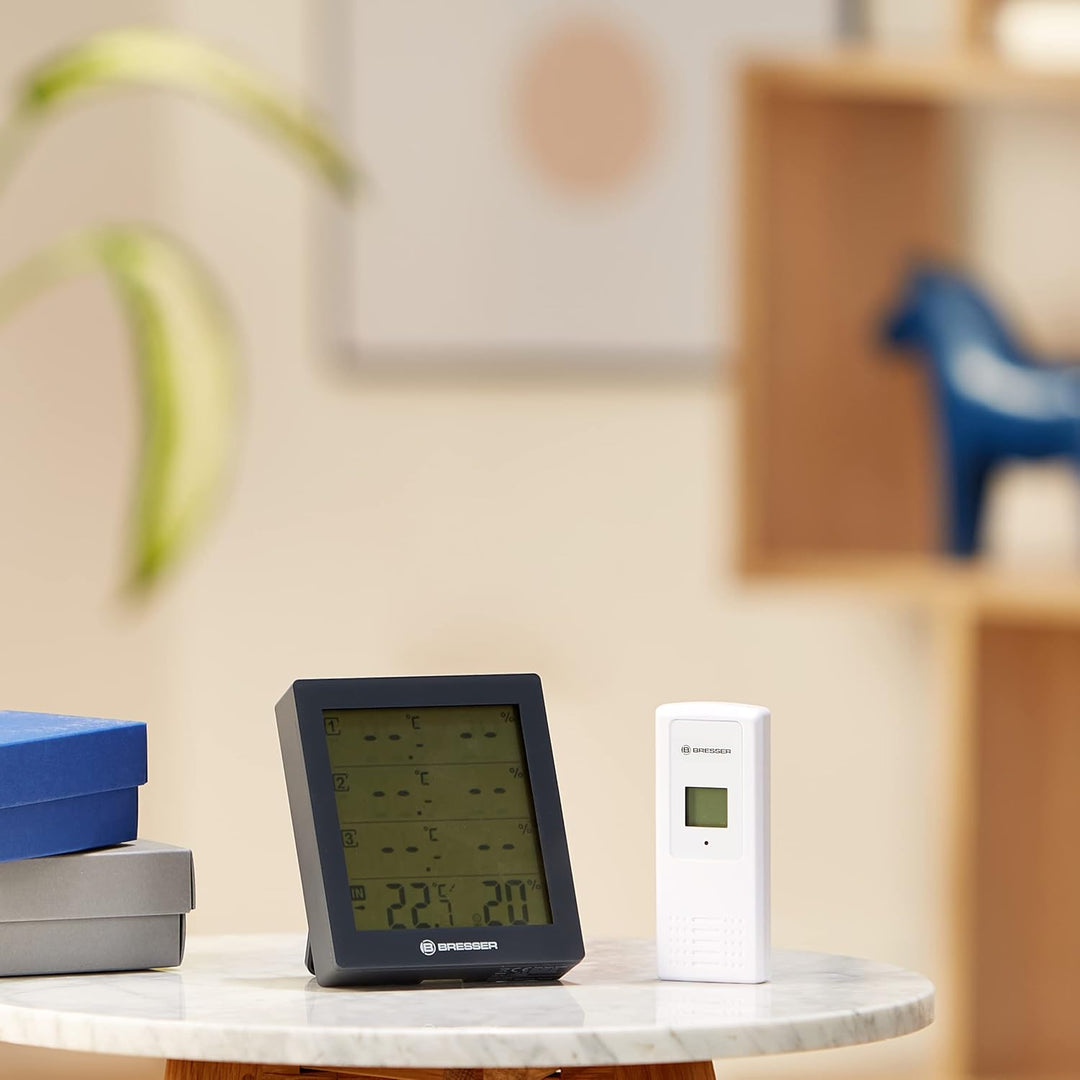 Bresser Wetterstation Funk mit Aussensensor Temeo Hygro Quadro inklusive 3 Aussensensoren um bei 4 U
