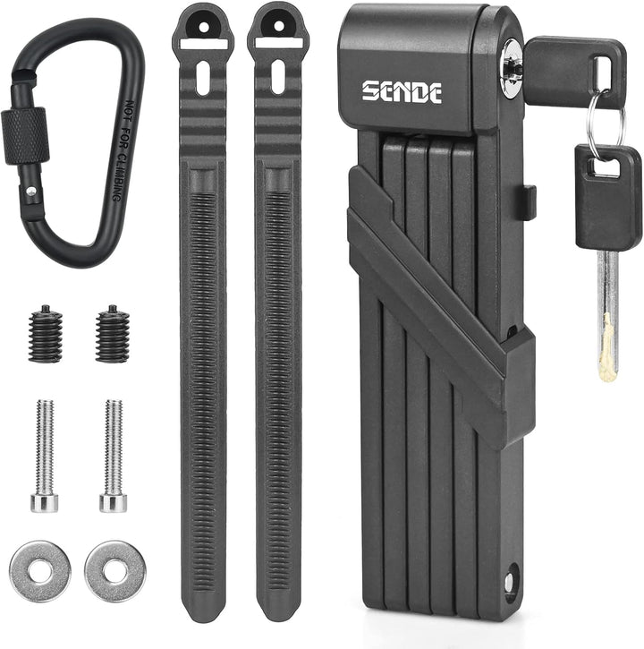 Faltschloss, Faltschloss Fahrrad mit Halterung inkl 2 Schlüssel & 1 Schlüsselring Fahrradschloss aus