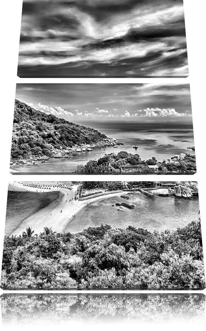 Pixxprint Inselstadt im Pazifik als Leinwandbild/Grösse: 3 Teilig (120x80) cm/Wandbild/Kunstdruck/fe