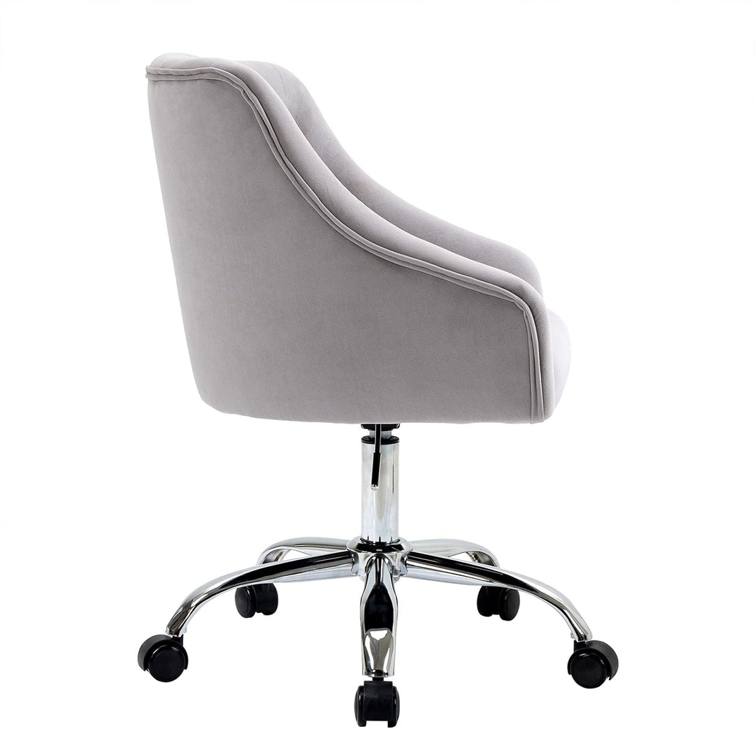 WOEOA Bürostuhl aus Samt,Schminkstuhl,Ergonomisch Drehstuhl,360° Drehbar, Höhenverstellbar,für Wohnz