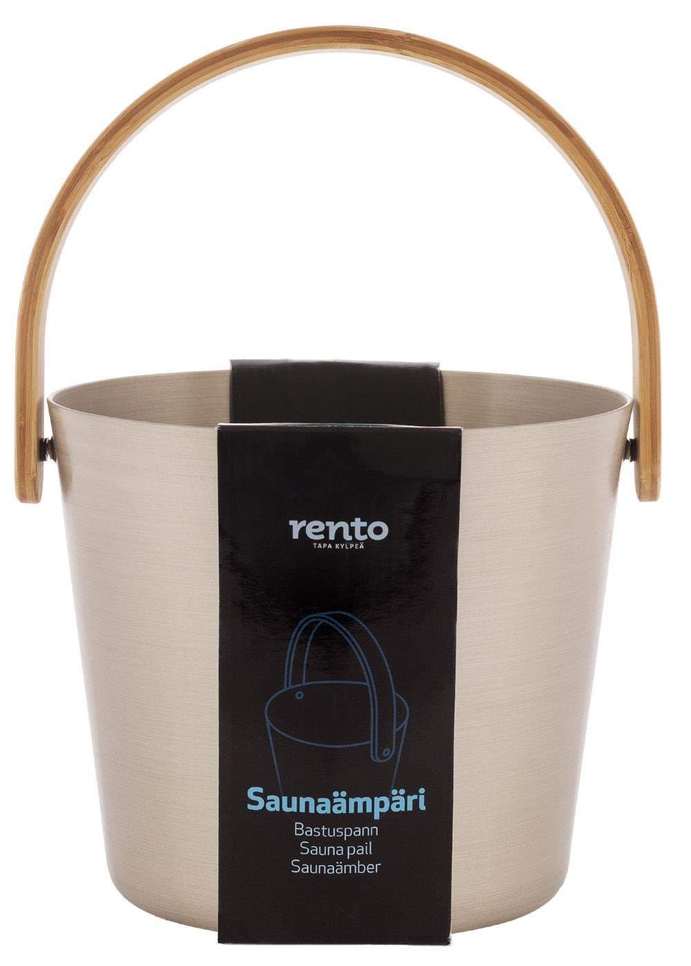 Rento - Saunaeimer - Aluminium mit Bambushenkel - Champagner - 5 Liter