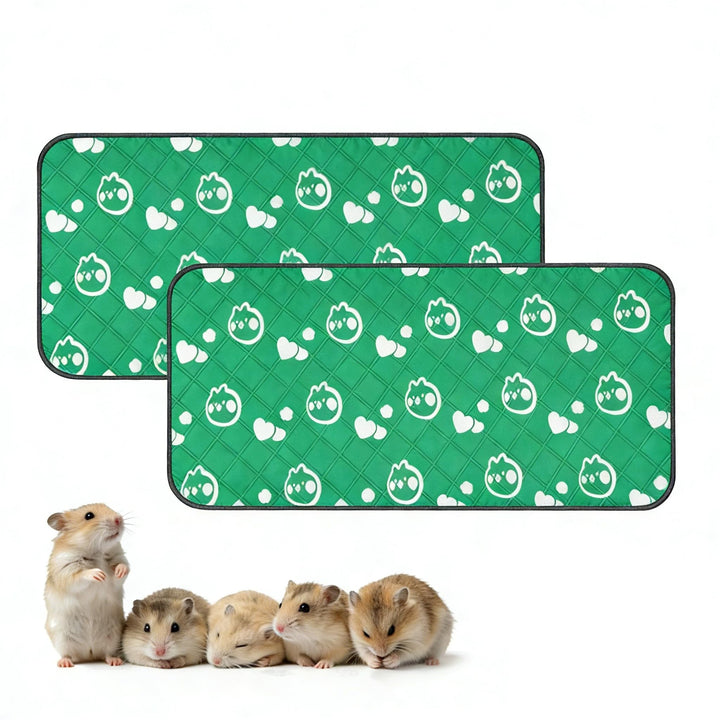 2 Stück 61x120cm Meerschweinchen Unterlage Waschbar: Pipipads Meerschweinchen, Grün, wasserdichte Su