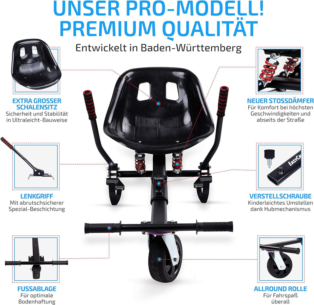 EasyCruiser PRO - Premium Hoverboard Sitz - Hoverboard mit Sitz passend für 98% aller Hoverboards 6,