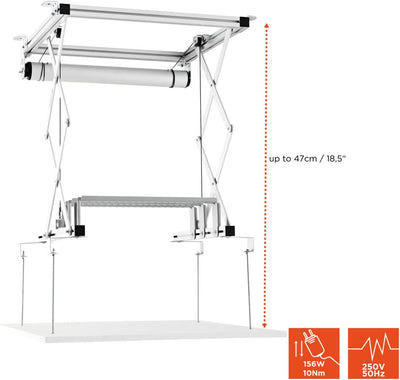 celexon Beamer-Deckenlift PL300 - ausfahrbar bis 18,5'' - bis 33lbs - Projektorhöhe bis 5,5'' - auch