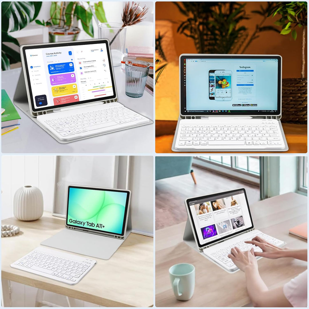 Tastatur Hülle für Samsung Galaxy Tab A11+ 2025 (SM-X230)/Tab A9+ 2023 (SM-X210),Magnetische Abnehmb