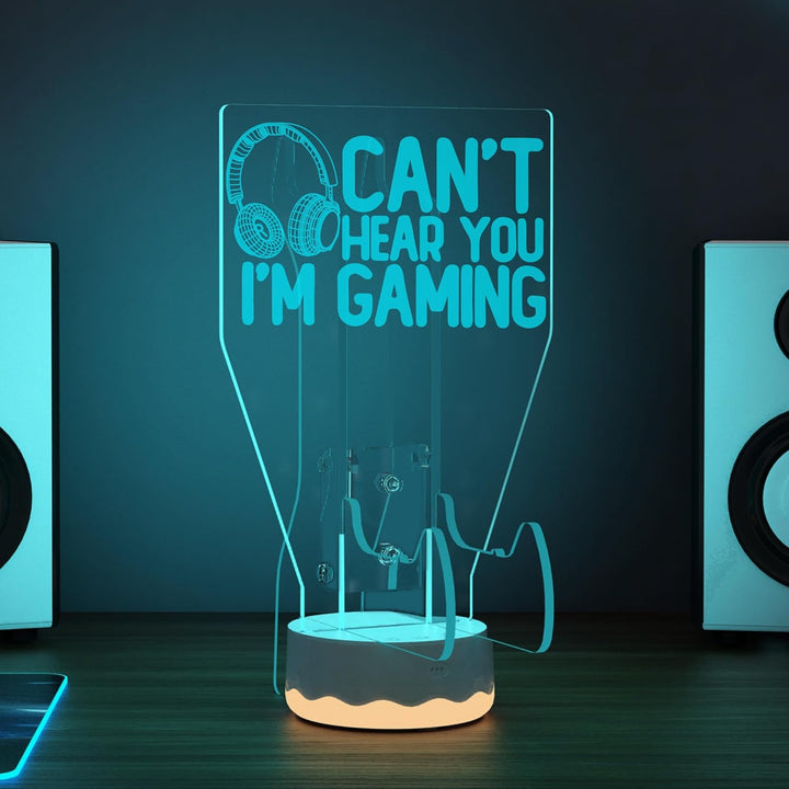 Light Up Headset und Controller Ständer, 16 Farben 3D LED Lichter Gamepad Kopfhörerhalter mit Fernbe